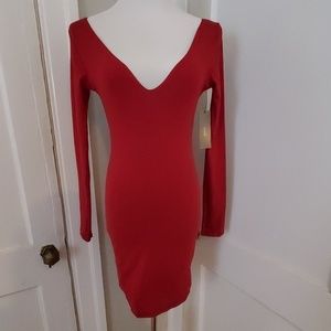 Backless plunge front dress